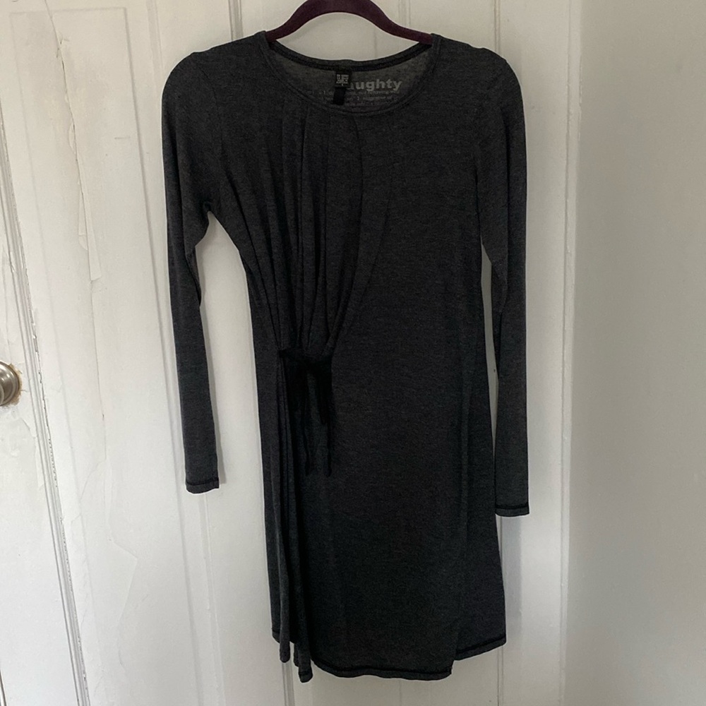 grey tunic/ dress with cinch